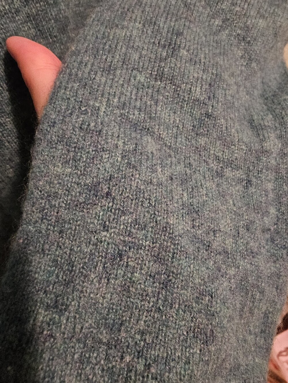 Ellen Tracy Teal Crewneck Cashmere Sweater - Picture 6 of 8